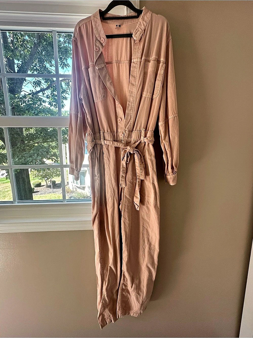 Old Navy Tie-Belt Utility Jumpsuit Pink XL